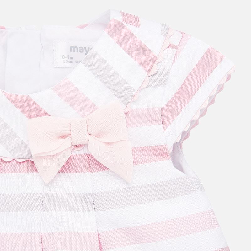 Mayoral Mayoral Striped Baby Dress with Diaper Cover