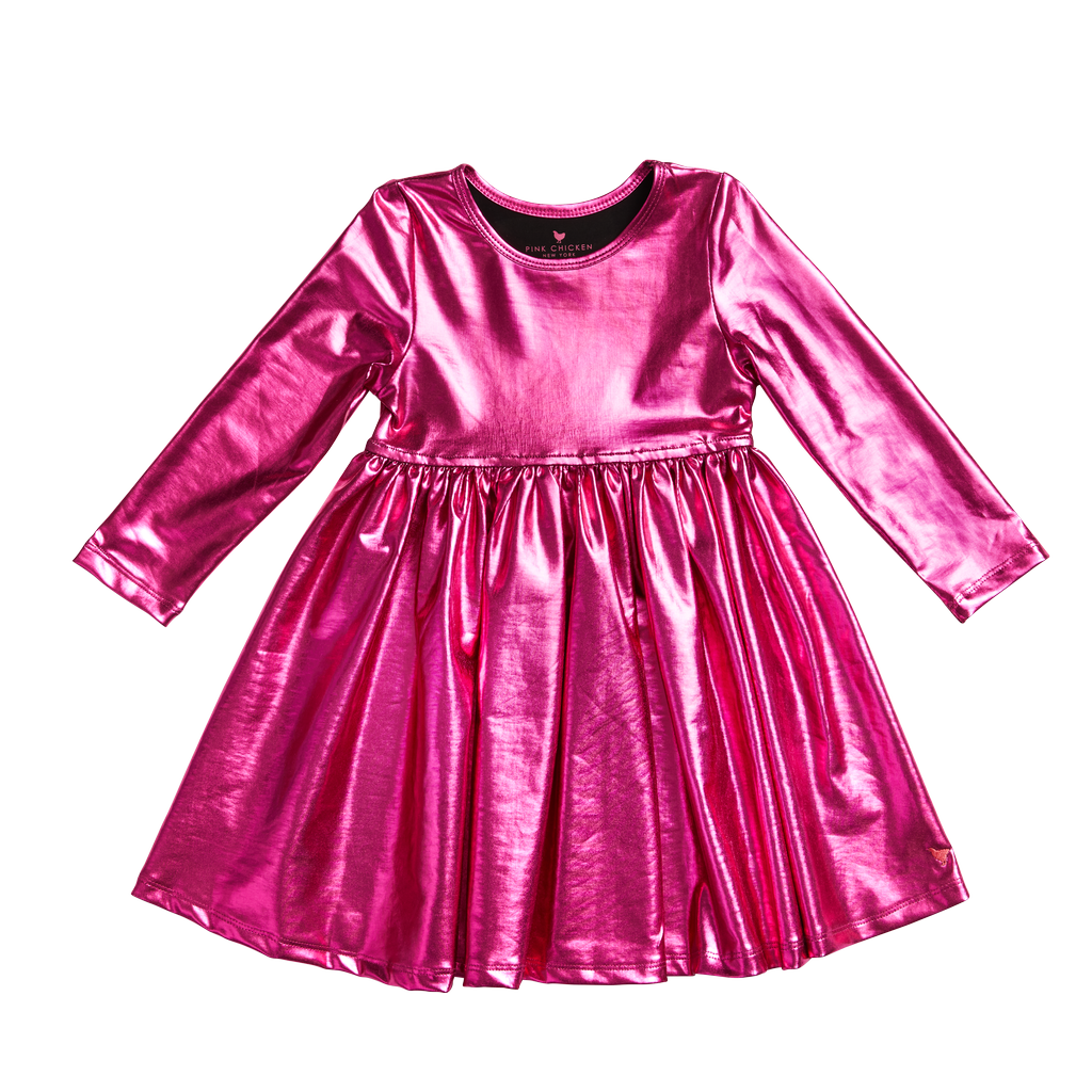 Pink Chicken Pink Chicken Liza Lame Metallic Dress
