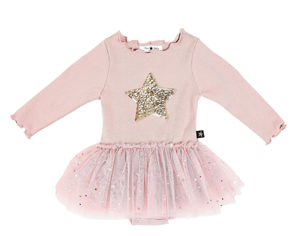 Petite Hailey Petite Hailey Pink Star Tutu Onesie