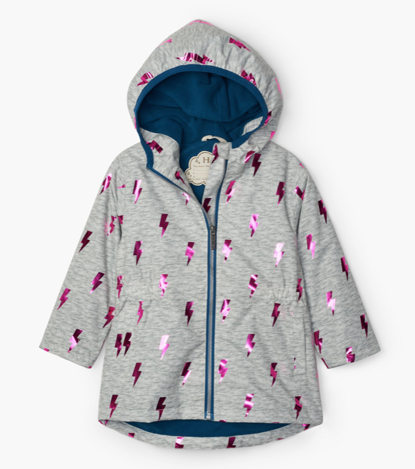 Hatley Hatley Glitzy Pink Bolts Microfiber Rain Jacket