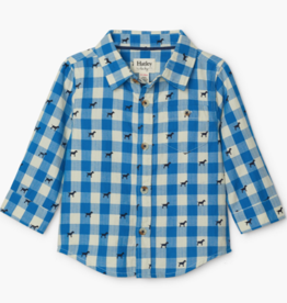 Hatley Hatley Plaid Pups Button Down Shirt