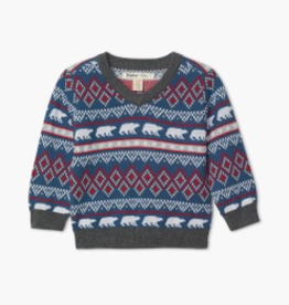 Hatley Hatley Faire Isle Polar Bear V-Neck Sweater