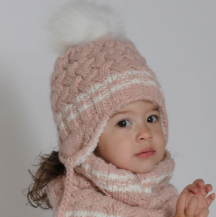 Cali Kids Knit Heart Winter Hat