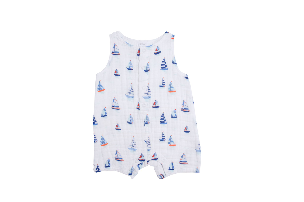 Angel Dear Angel Dear Nautical Boats Shortie Romper