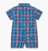 Hatley Hatley Nautical Plaid Baby Woven Romper