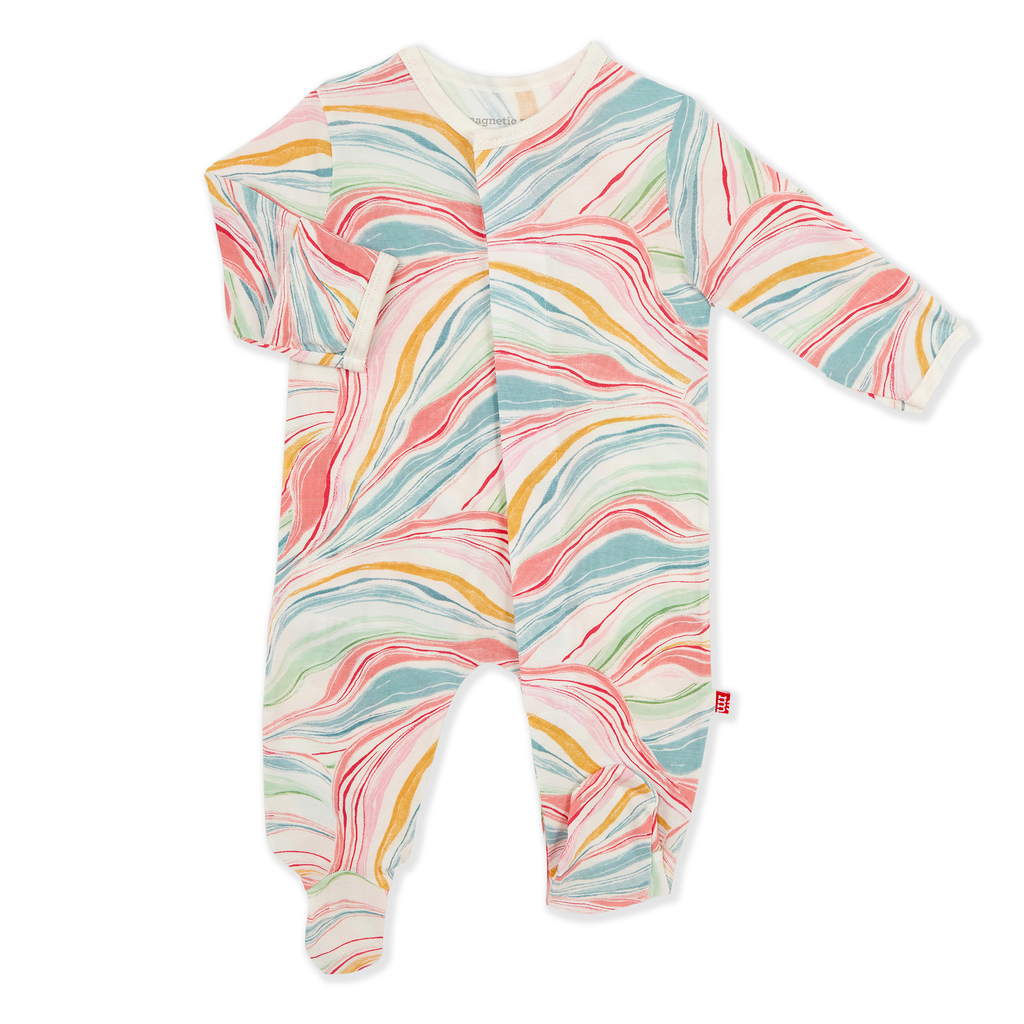 Magnificent Baby Magnetic Me Twirls and Swirls Modal Footie