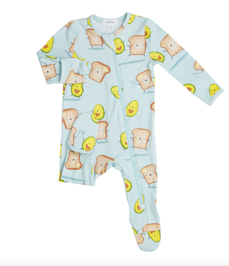 Angel Dear Angel Dear Avocado + Toast Zipper Footie