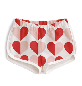 Winter Water Factory Winter Water Factory French Terry Shorts - Hearts Red & Pink