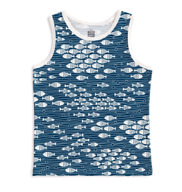 Winter Water Factory Winter Water Factory Tank Top Romper - Under the Sea Navy