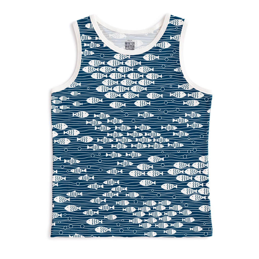 Winter Water Factory Winter Water Factory Tank Top Romper - Under the Sea Navy