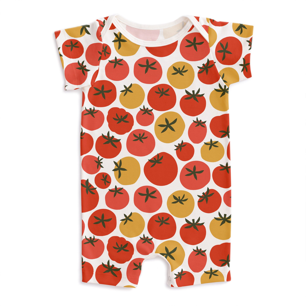 Winter Water Factory Winter Water Factory Summer Romper - Tomatoes Red & Yellow