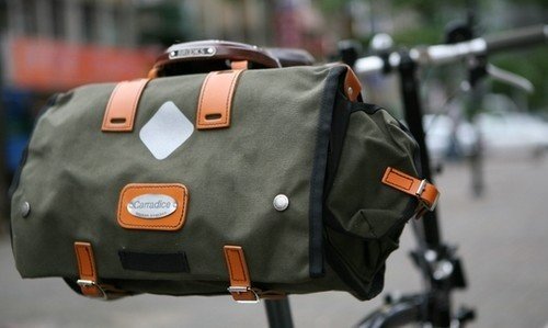 Carradice Barley, Green w/ Honey Straps - Freedom Folding and Carradice Barley, Green w/ Honey Straps - Freedom Folding and