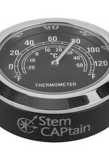 Stem Captain Headset Cap Thermometer, Black Dial/Black Case