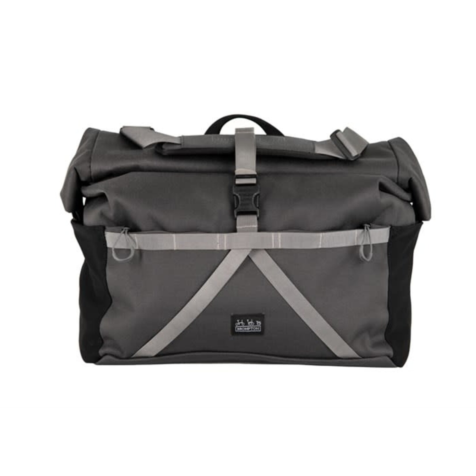 Brompton Brompton Borough Roll Top L Bag, Dark Grey, with frame