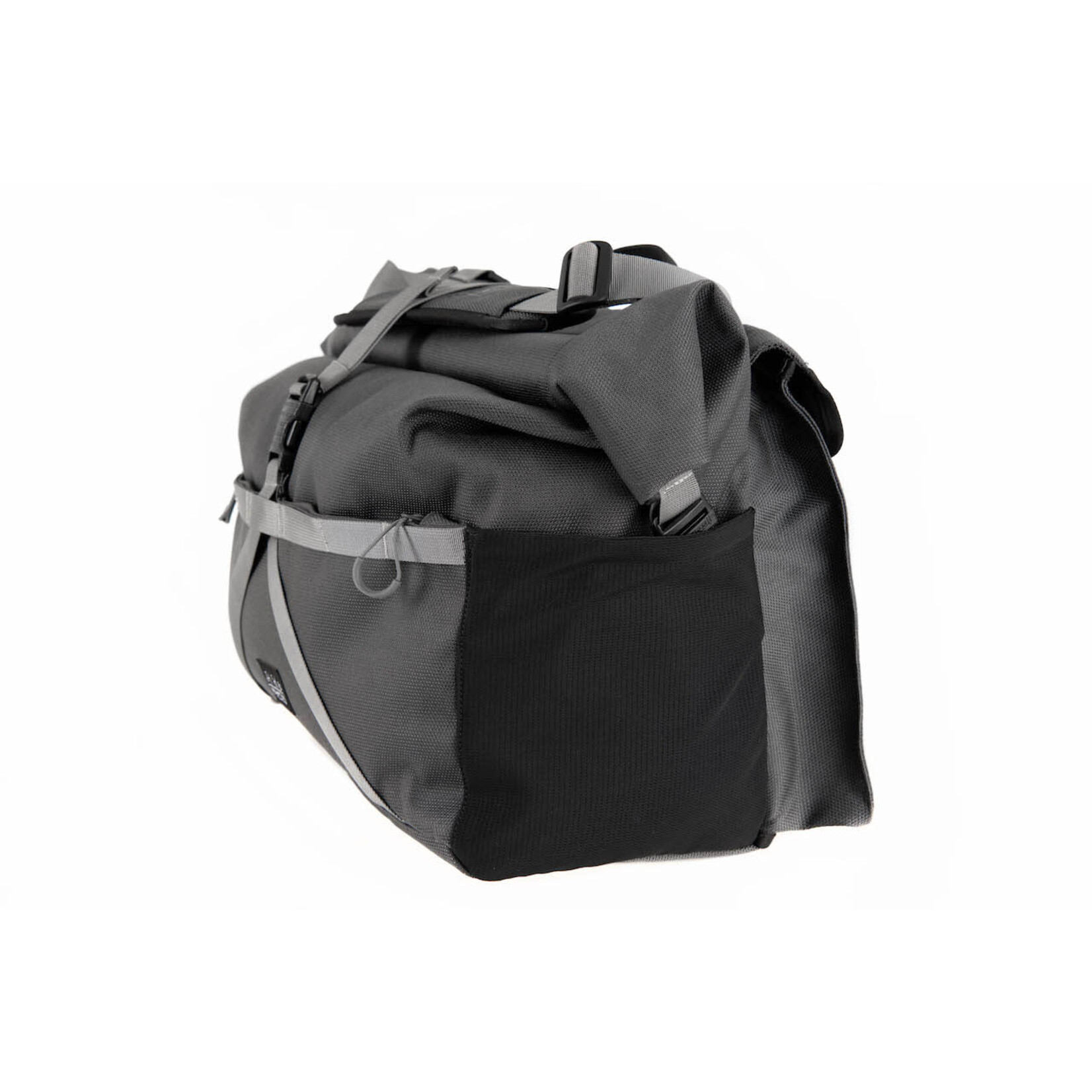 Brompton Brompton Borough Roll Top L Bag, Dark Grey, with frame