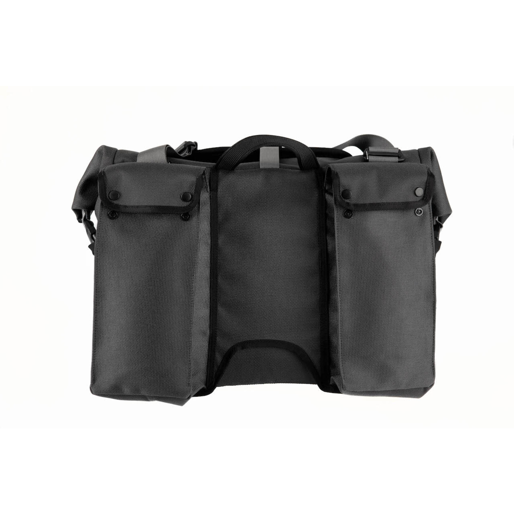 Brompton Brompton Borough Roll Top L Bag, Dark Grey, with frame