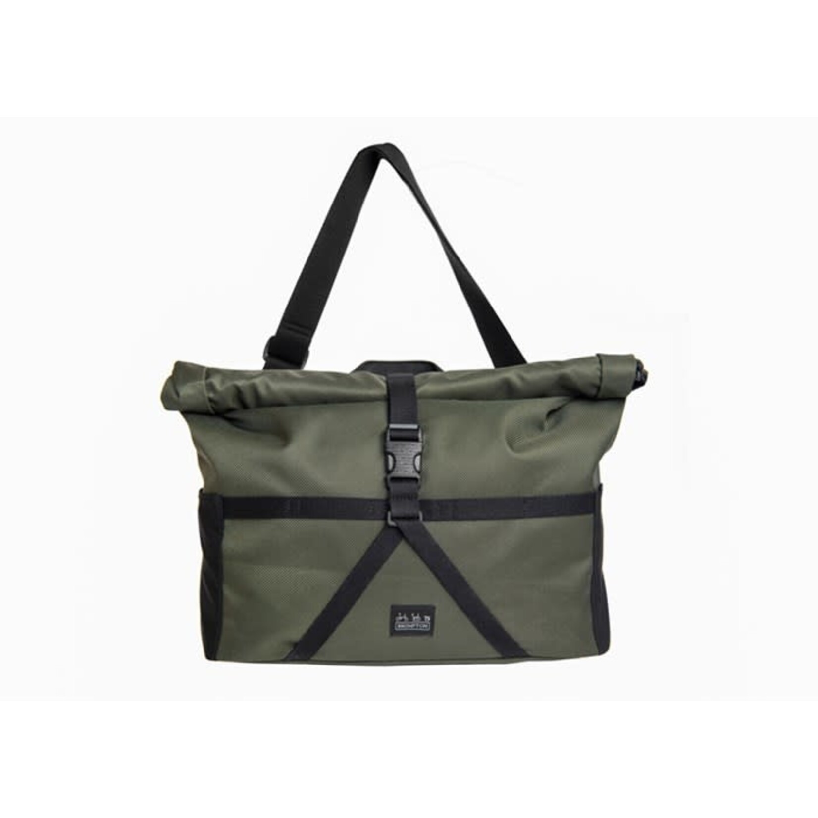 Brompton Brompton Borough Roll Top Medium Bag, Olive, with frame