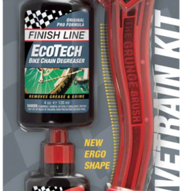 Finish Line Starter Kit 1-2-3, Includes Grunge Brush, 4oz DRY Chain Lubricant and 4oz EcoTech Degreaser