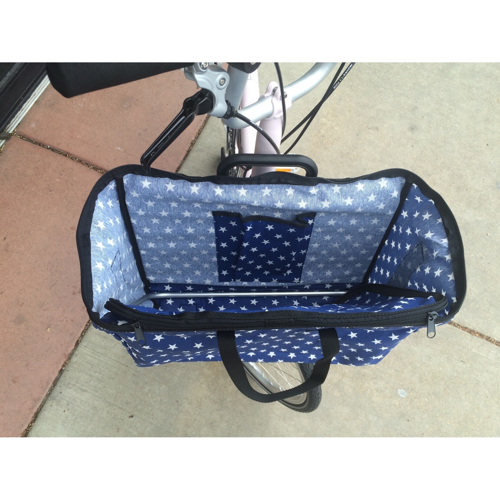 Brompton Valeria's Folding Basket for Brompton - Blue Stars
