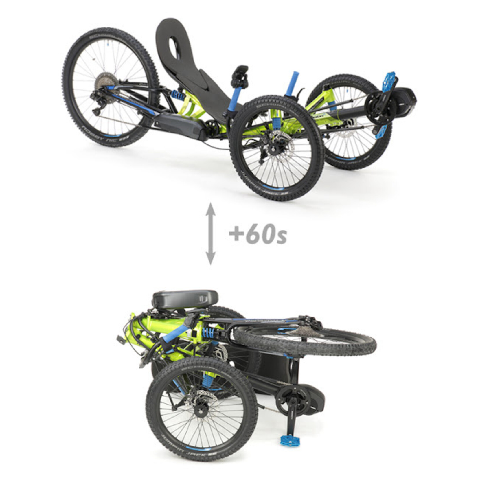 HP Velotechnik Scorpion fs 26 Enduro full suspension mountain folding trike, fat tires