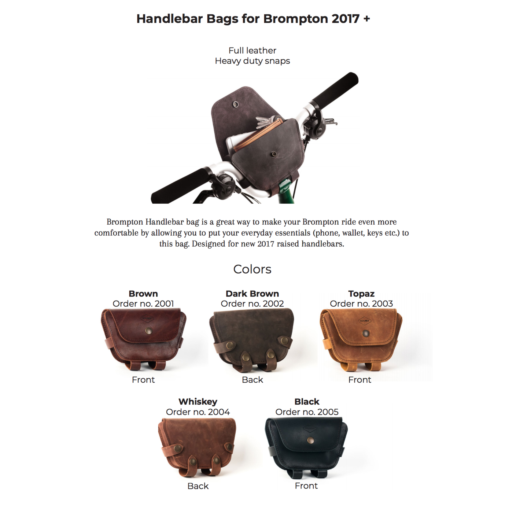 Souma Leather Brompton Handlebar Bag