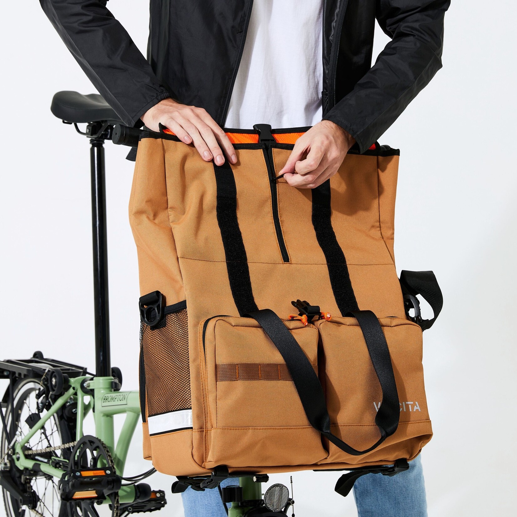 Vincita Vincita Voyage Atlas Bag for Brompton Brown