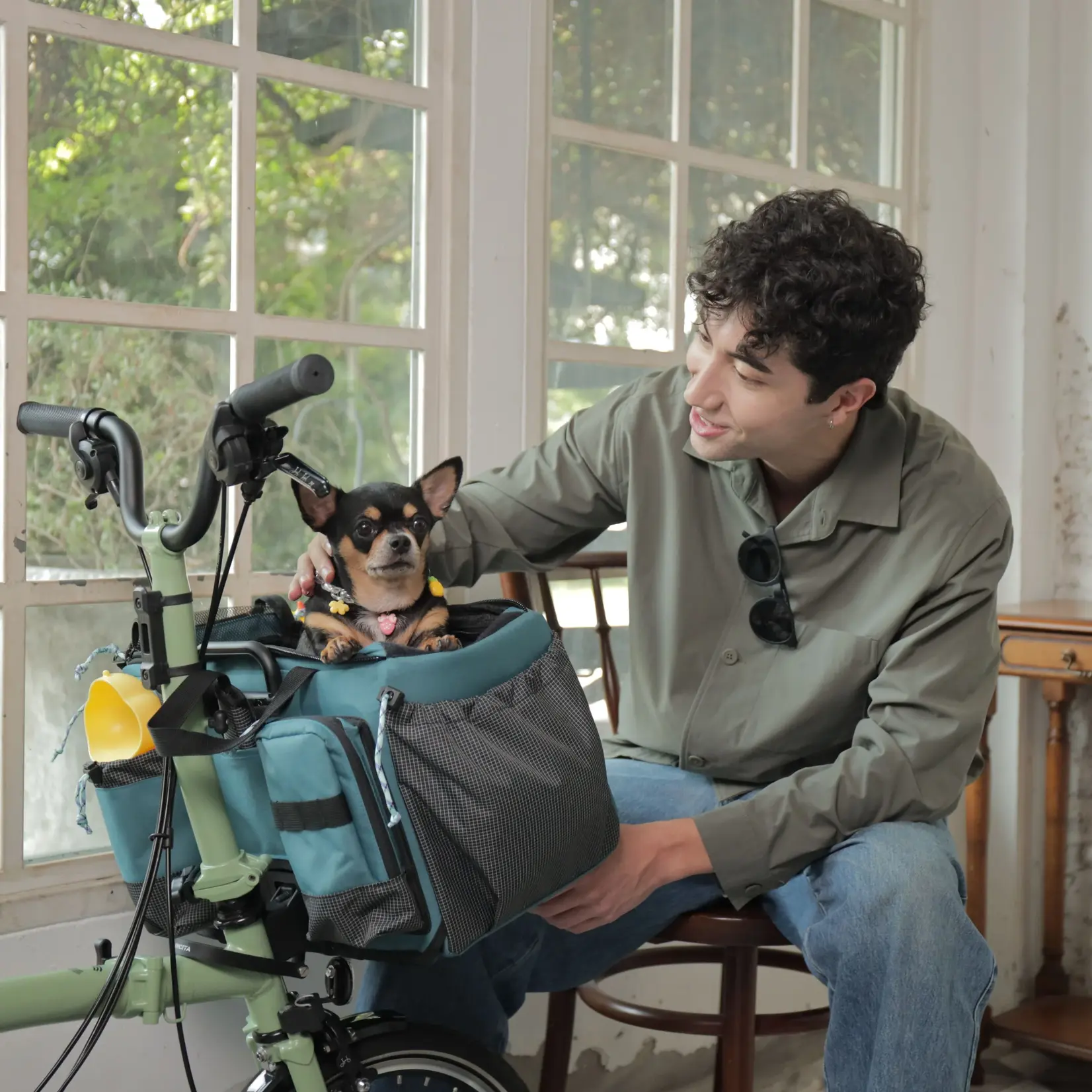 Vincita Vincita Caddy Pet Basket for Brompton Blue