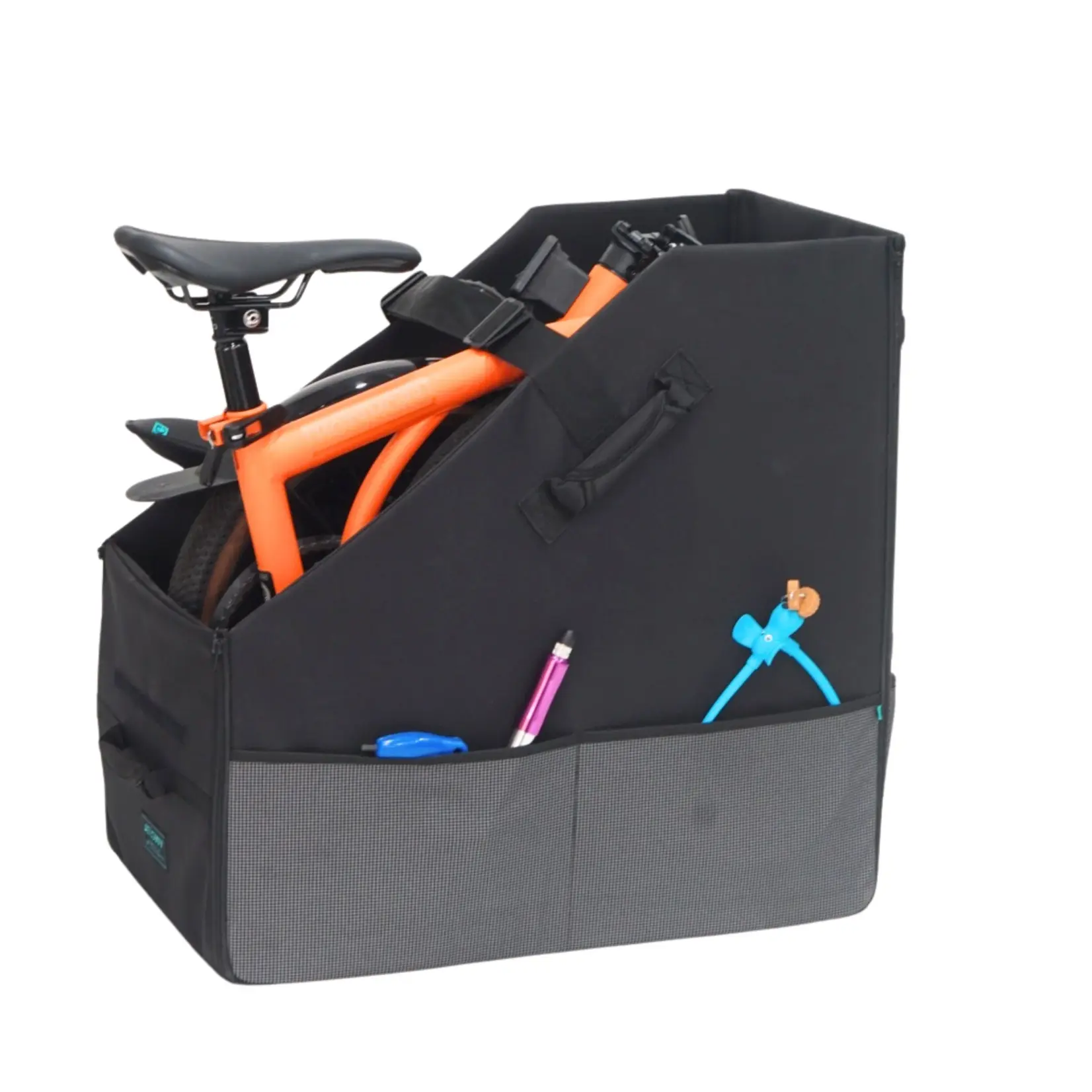 Vincita Vincita Keeper Bike Box 2.0 Black with orange zipper For Brompton G line