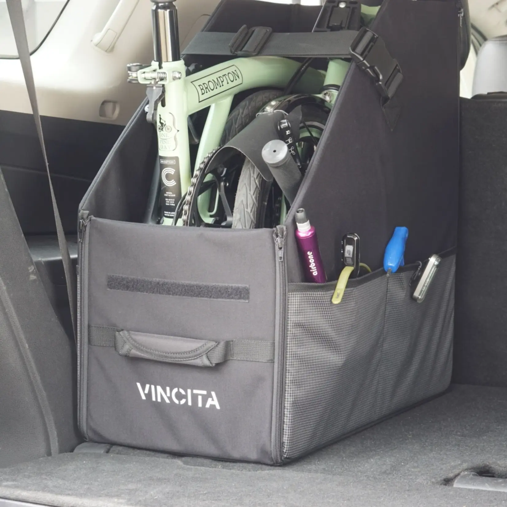 Vincita Vincita  Keeper Bike Box 2.0 Black with zipper For Brompton A C P and T Line