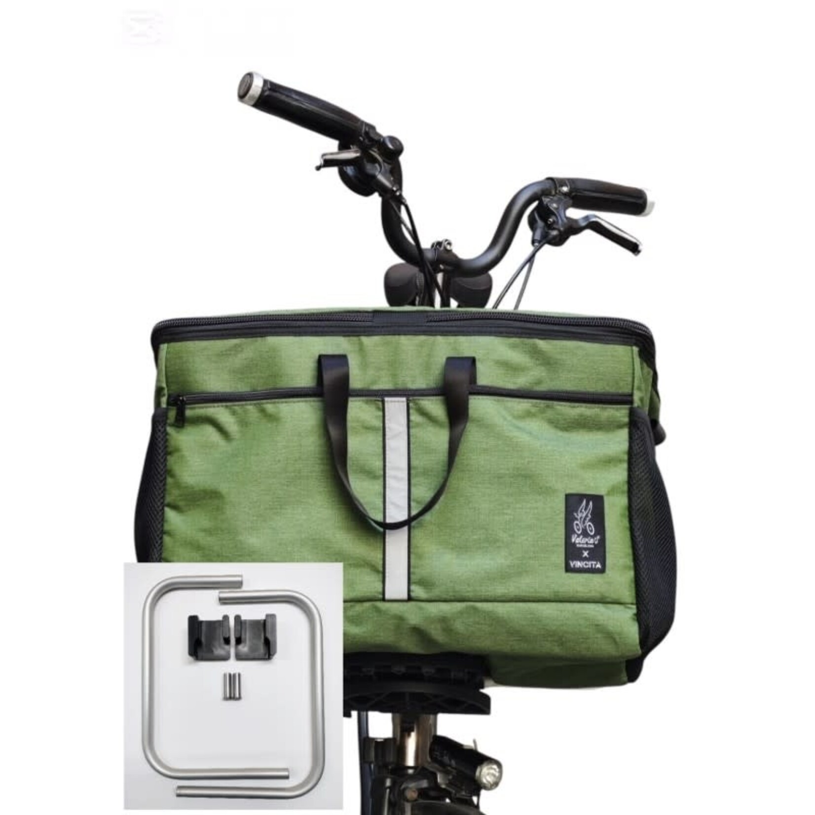 Valeria's Bike Accessories Valeria's Pack  Breeze  Green forE-BROMPTON with brace and adapter