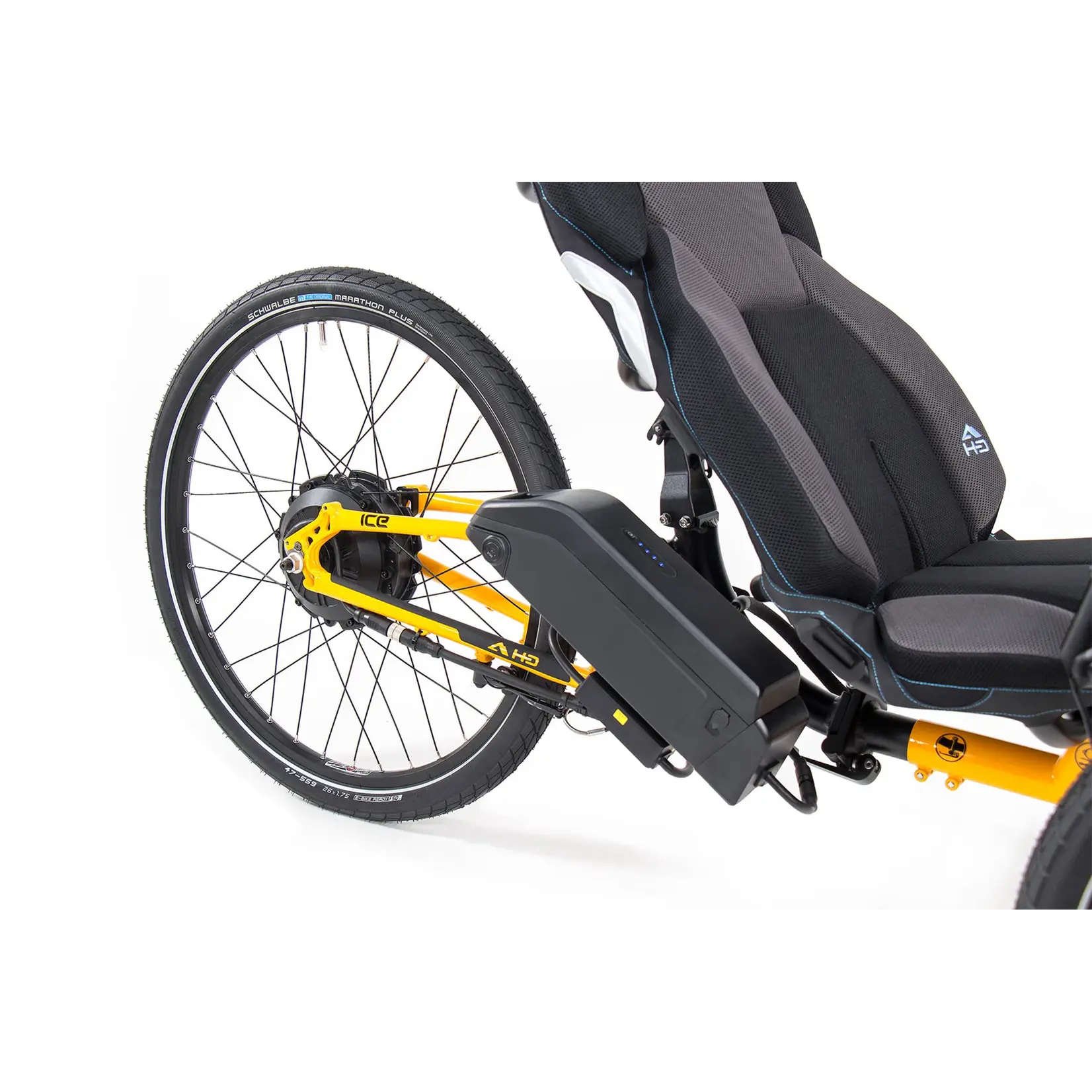 ICE Recumbent Trikes ICE Adventure 26 Rear Suspension - Blue PERS V4 D kit chainless electric trike