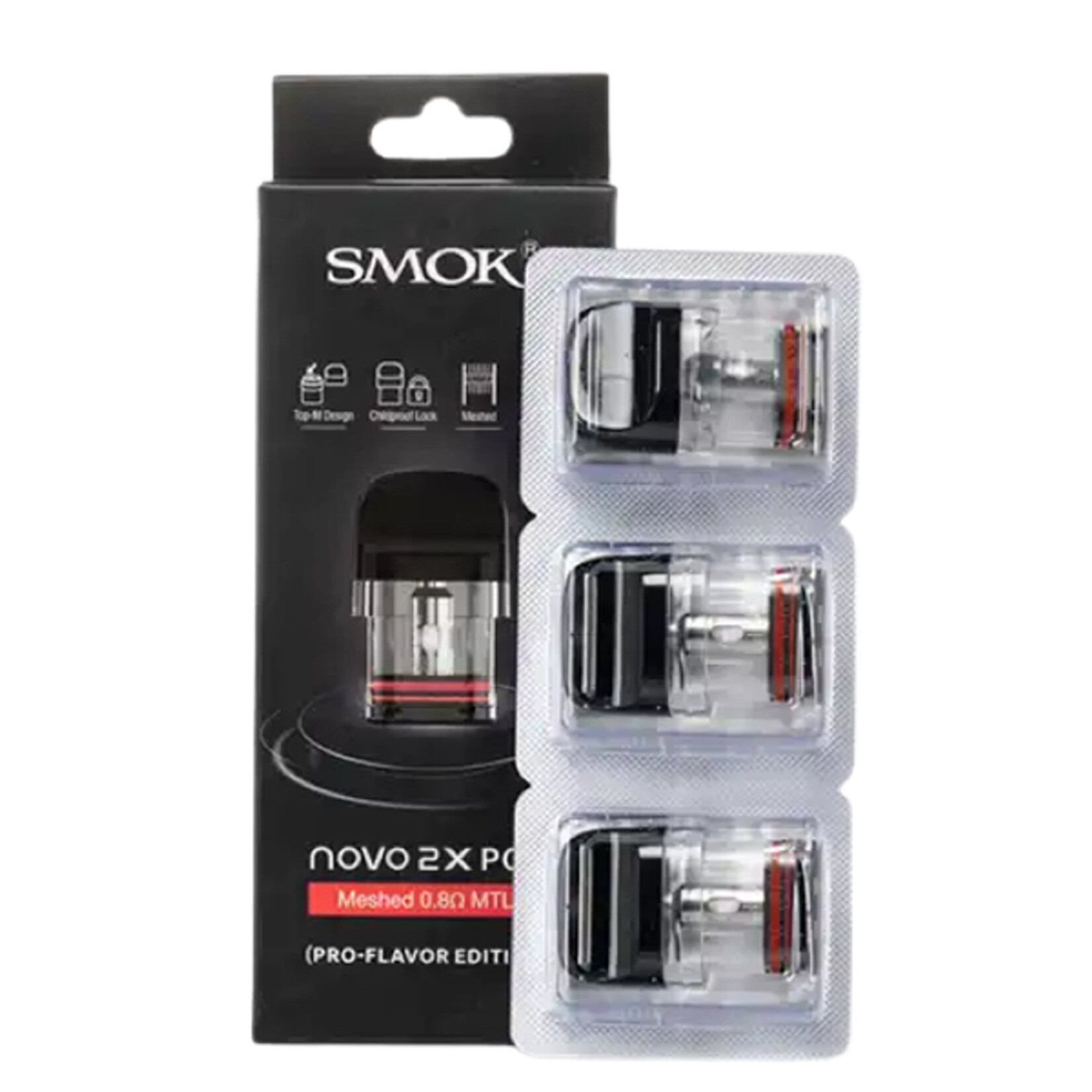 Smok Novo 2x Replacement Pods Meshed 0.8 MTL (Box of 3)