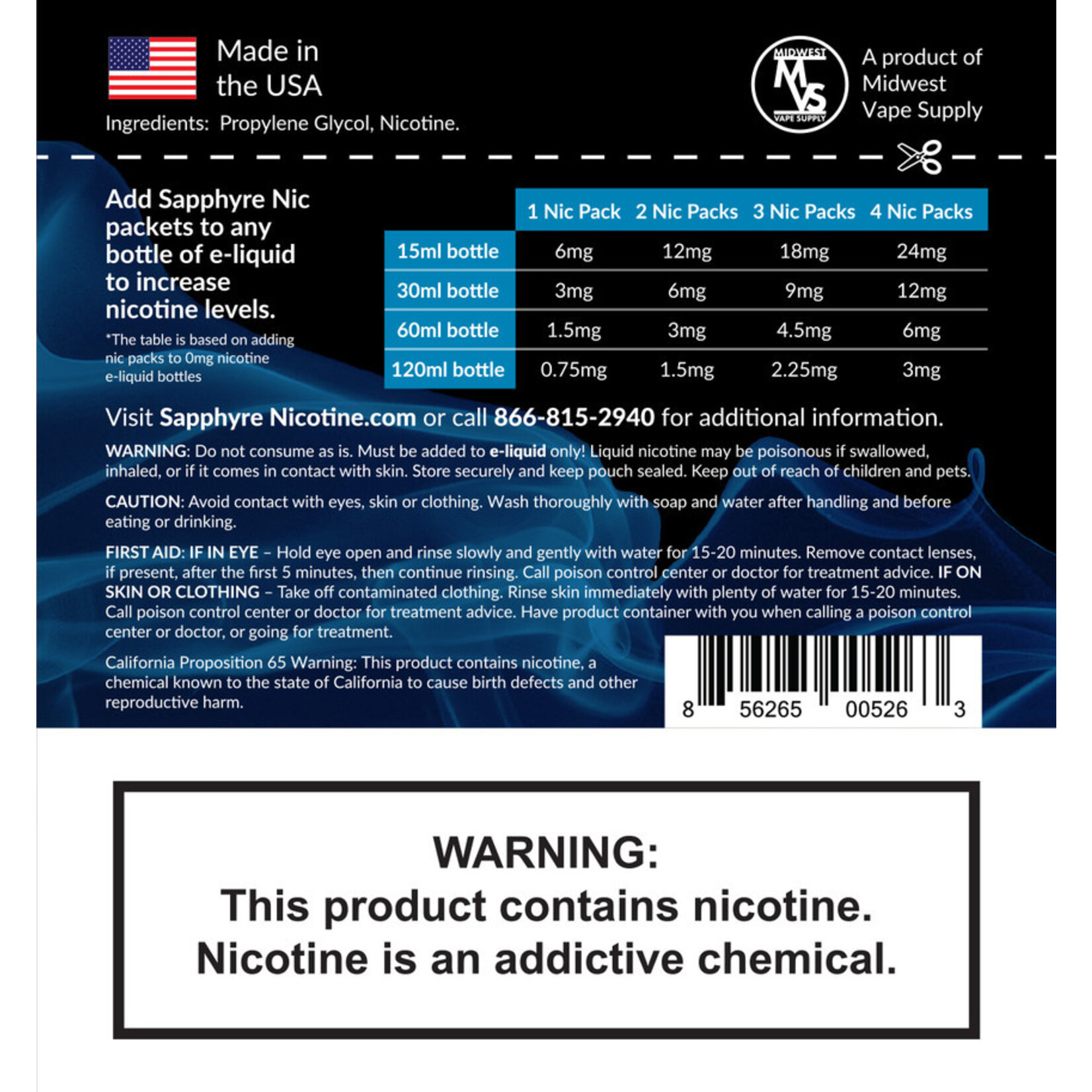 Sapphyre Nic Nicotine Additive 0.9ml