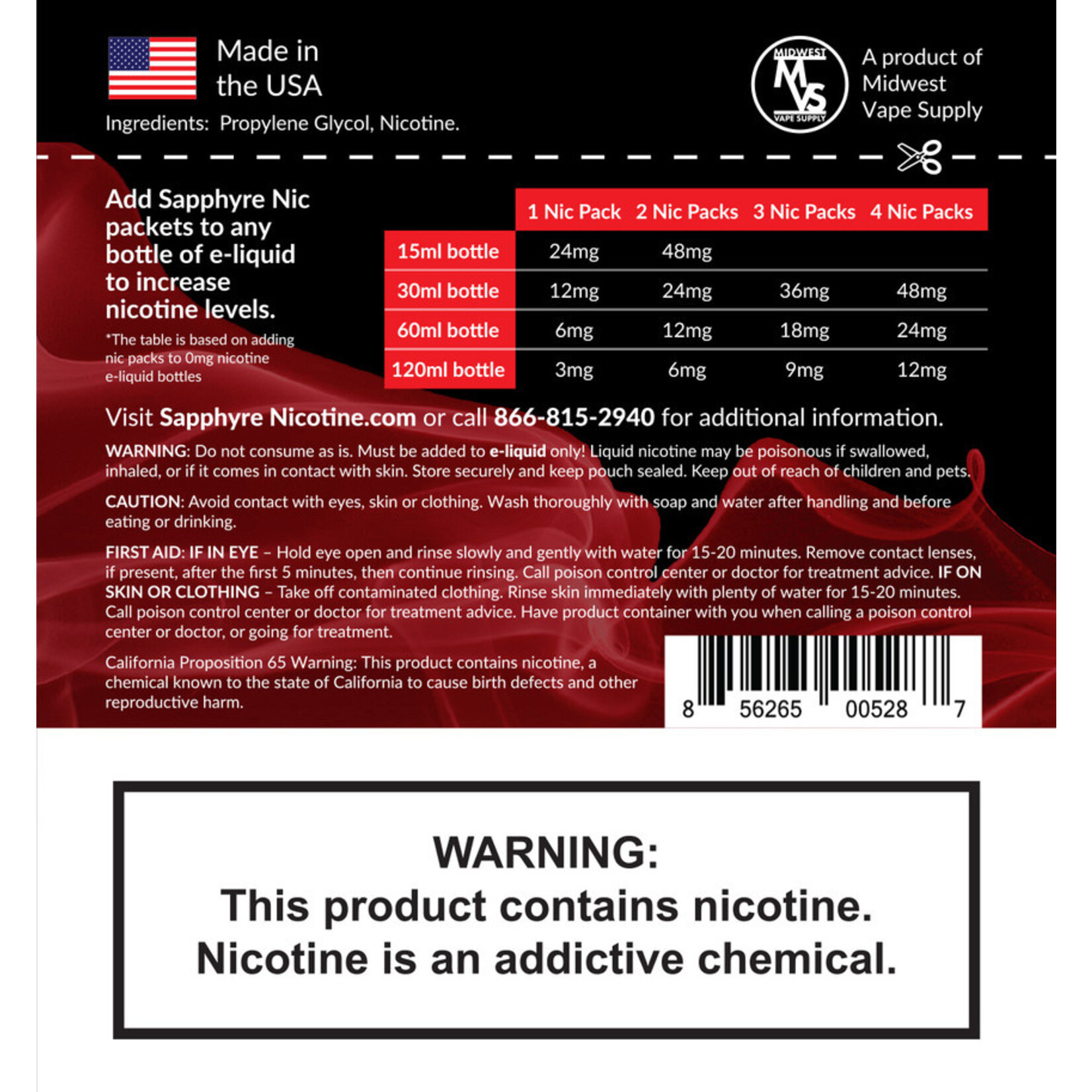 Sapphyre Nic Sapphyre Nicotine Additive 1.8ml 20%