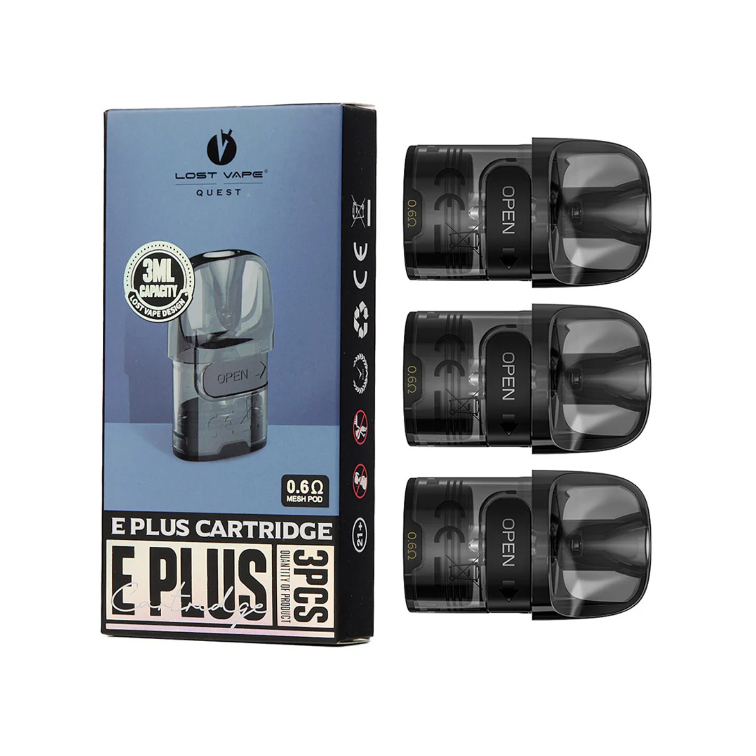Lost Vape E Plus Cartridge Replacement Pods (Box of 3) Lost Vape E Plus Cartridge Replacement Pods (Box of 3)