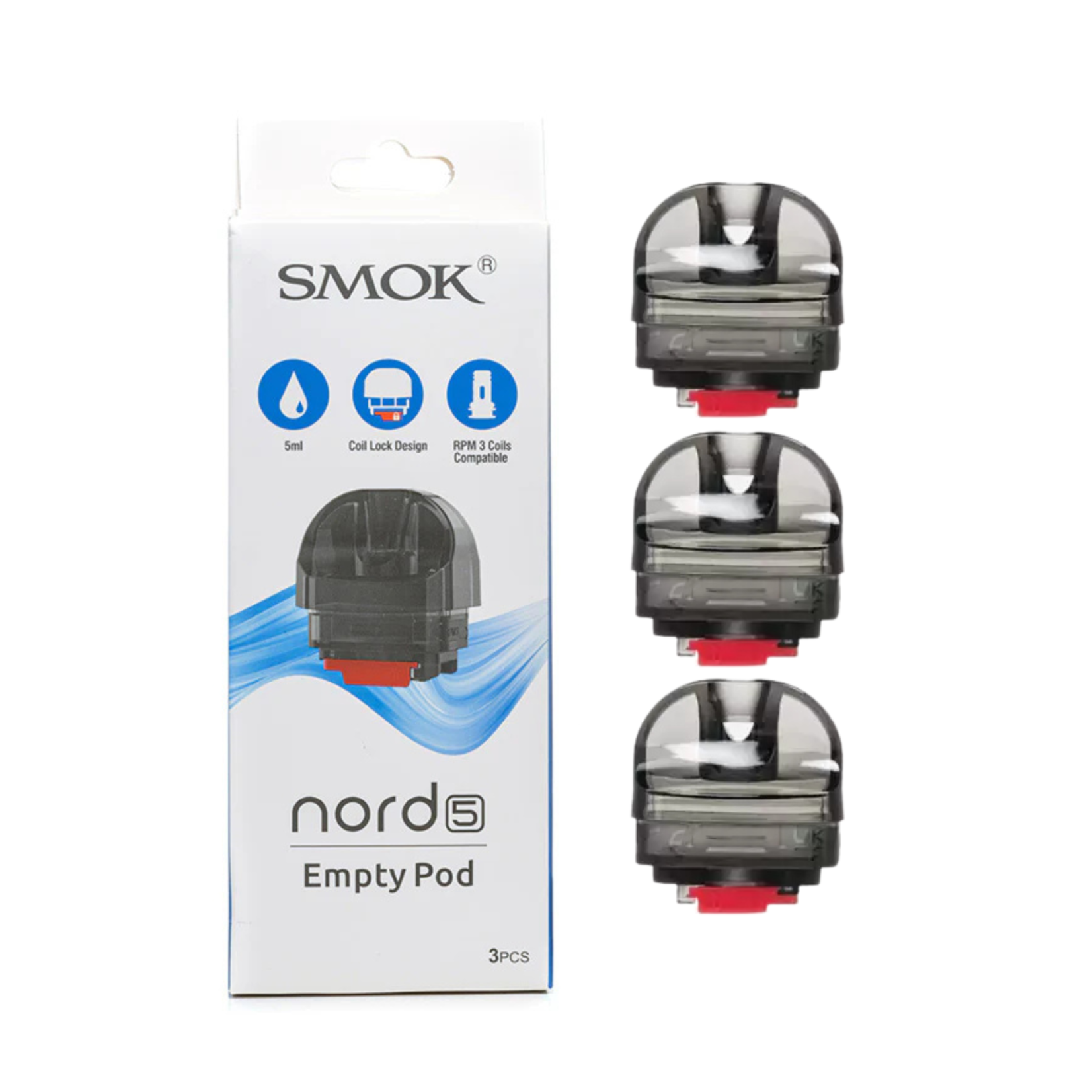 Smok Smok Nord 5 Replacement Pods (Empty Pod Only) (Box of 3)
