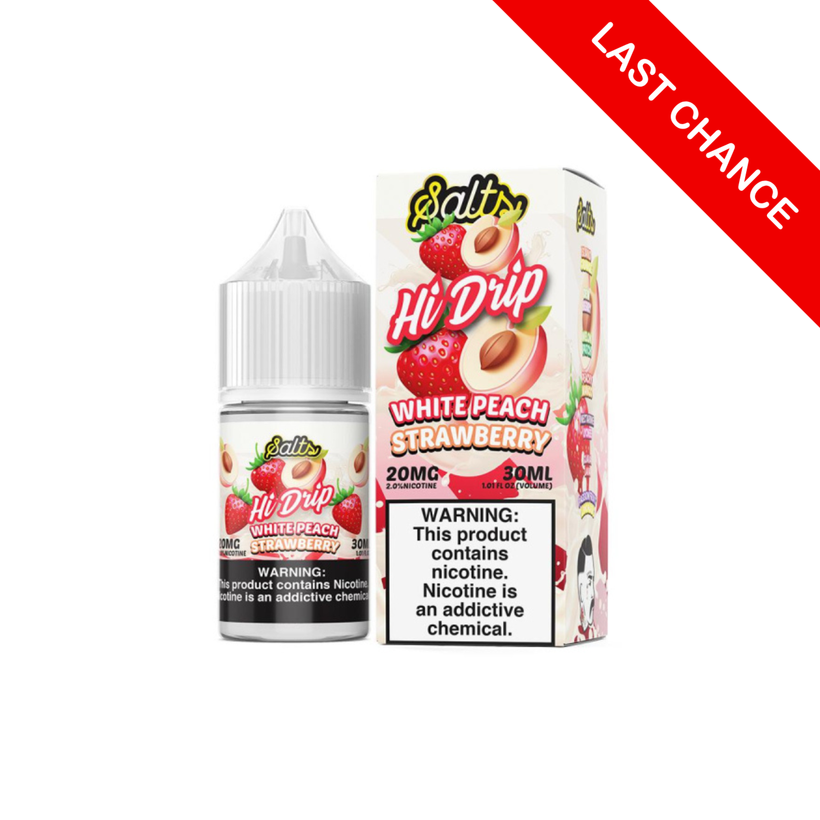Hi-Drip Hi-Drip Salt 30ml White Peach Strawberry