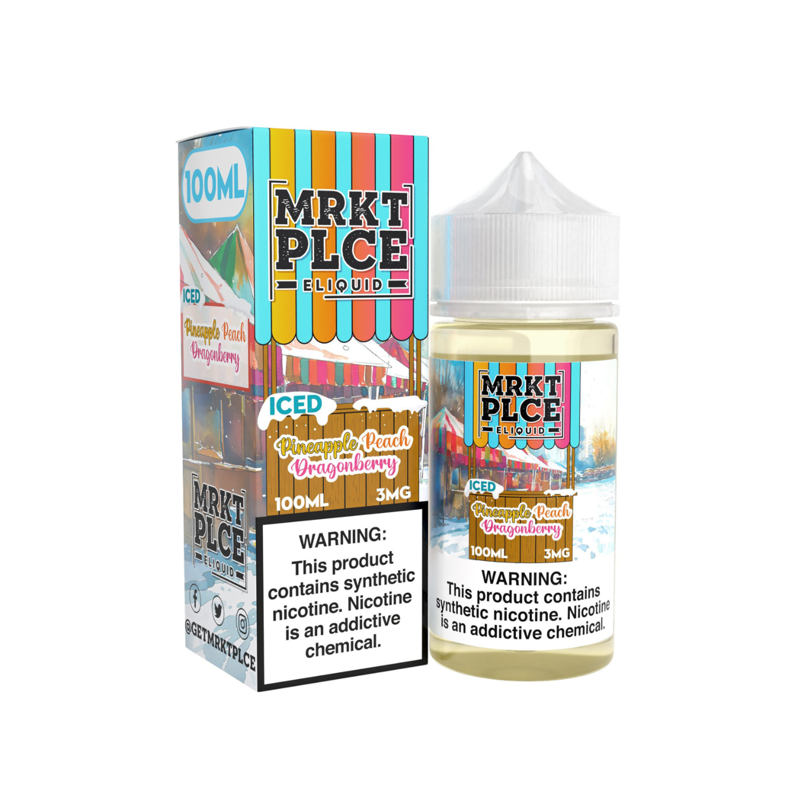 MRKT PLCE MRKT PLCE 100ml Iced Pineapple Peach Dragonberry 0mg