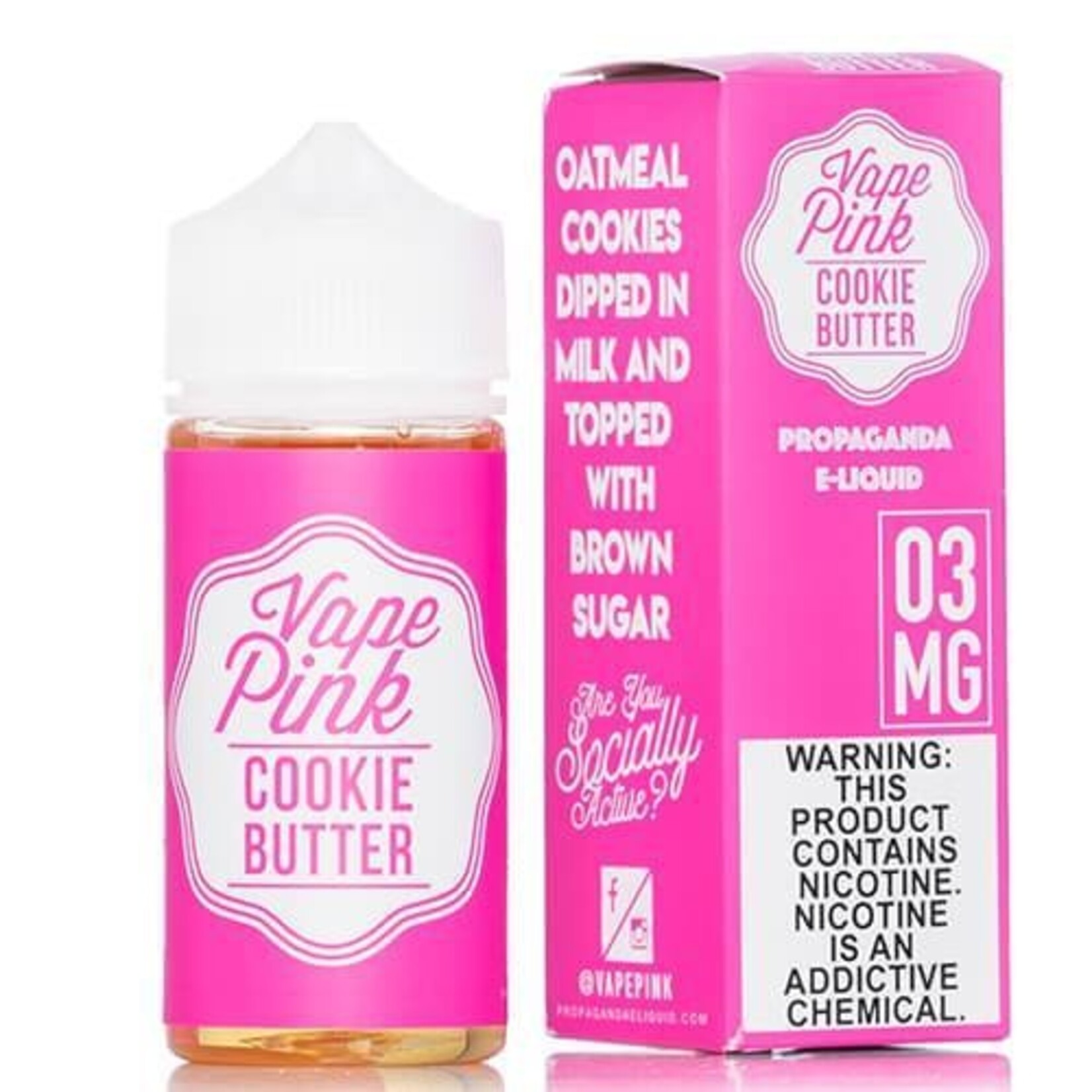 Vape Pink Propaganda Eliquid Vape Pink 100ml Cookie Butter 0mg