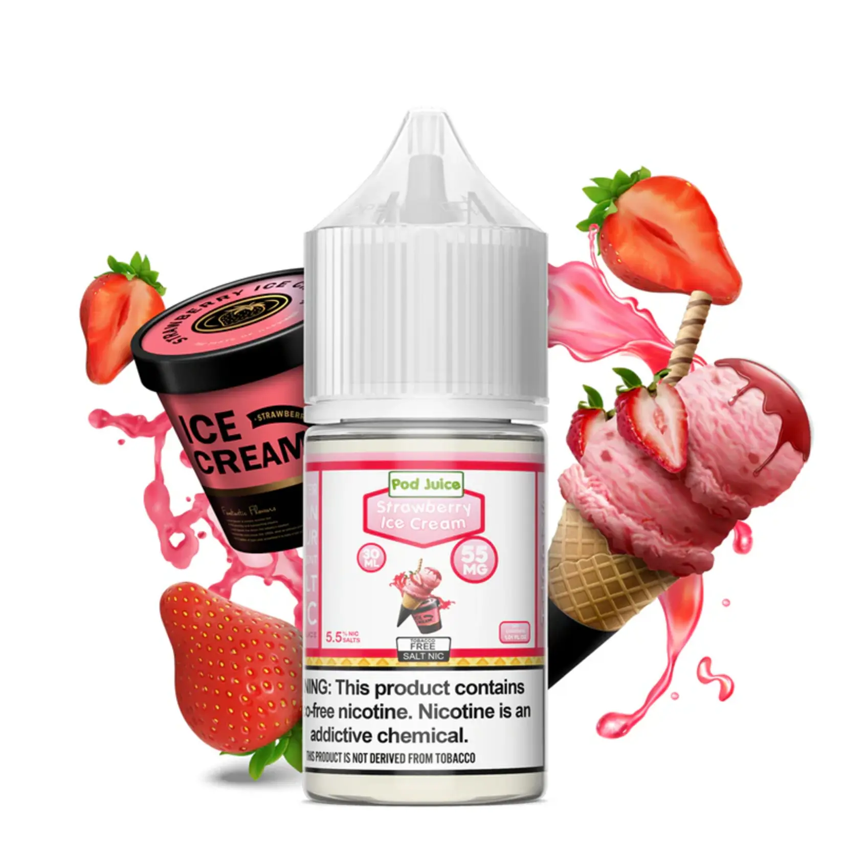 Pod Juice Pod Juice Salt 30ml Strawberry Ice Cream 35mg