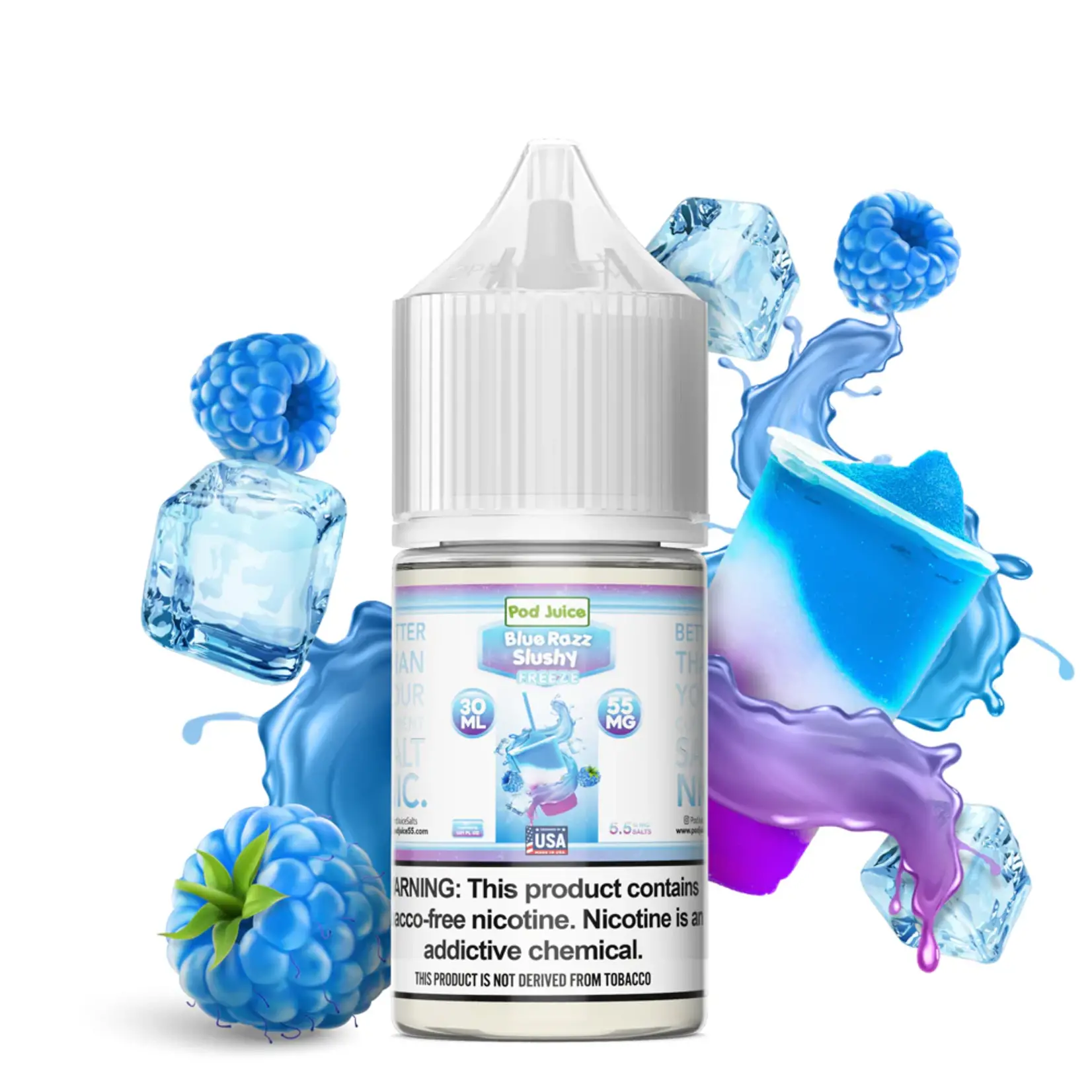 Pod Juice Pod Juice Salt 30ml Blue Razz Slushy 20mg
