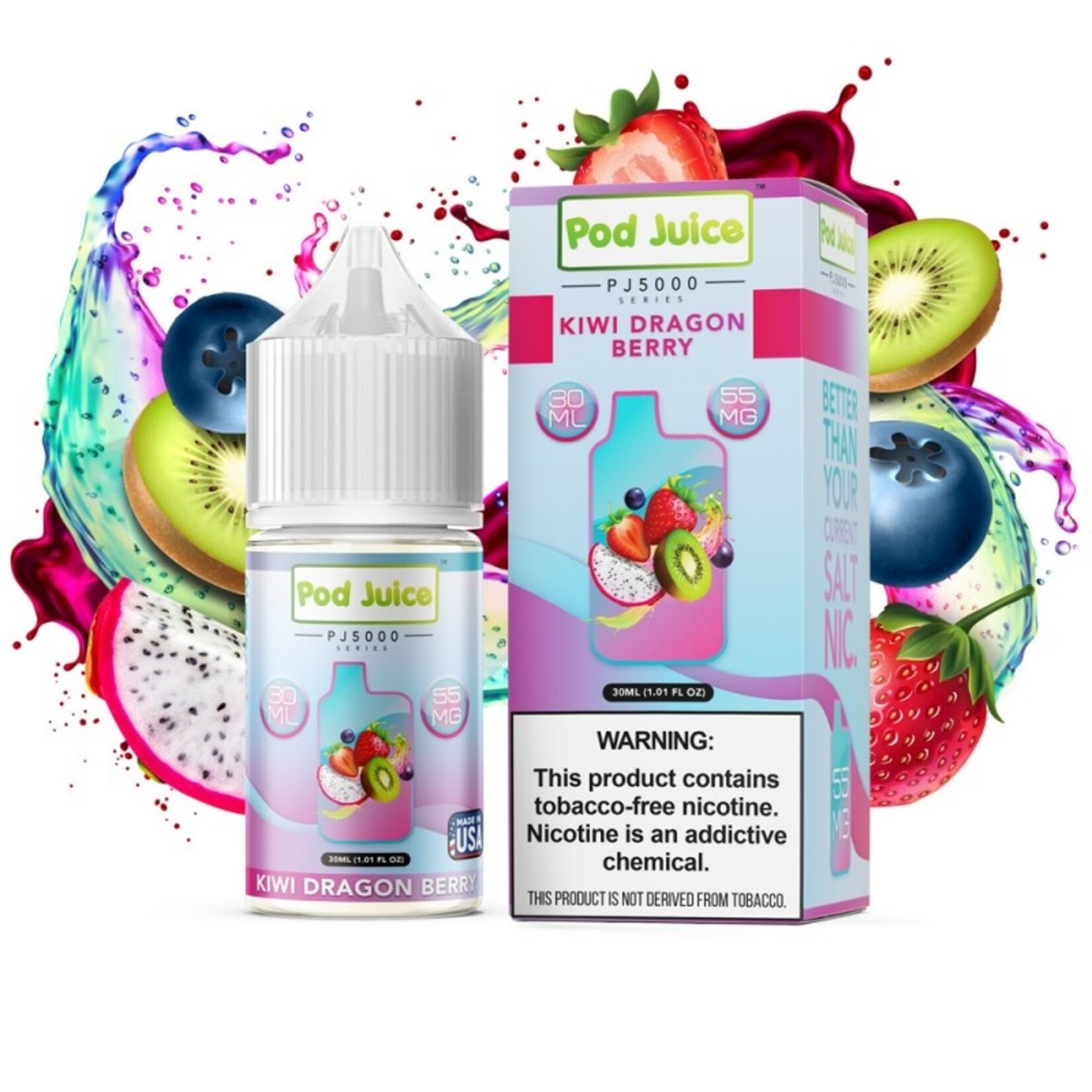 Pod Juice Pod Juice Salt 30ml Kiwi Dragon Berry 35mg
