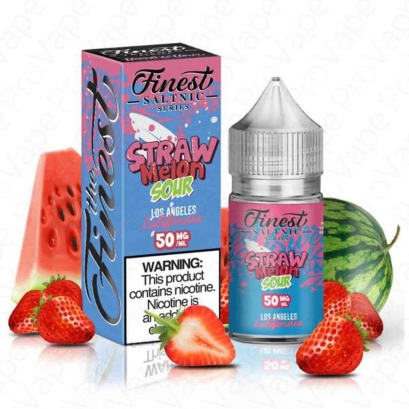 Finest The Finest Salt 30ml Straw Melon Sour Belts 50mg