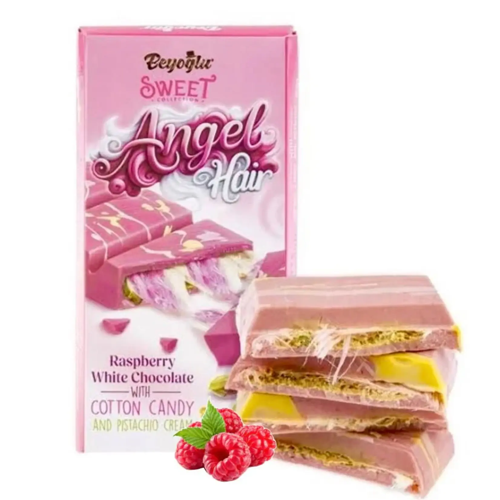 Beyoglu Beyoglu Angel Hair Raspberry Milk Chocolate Bar 170g
