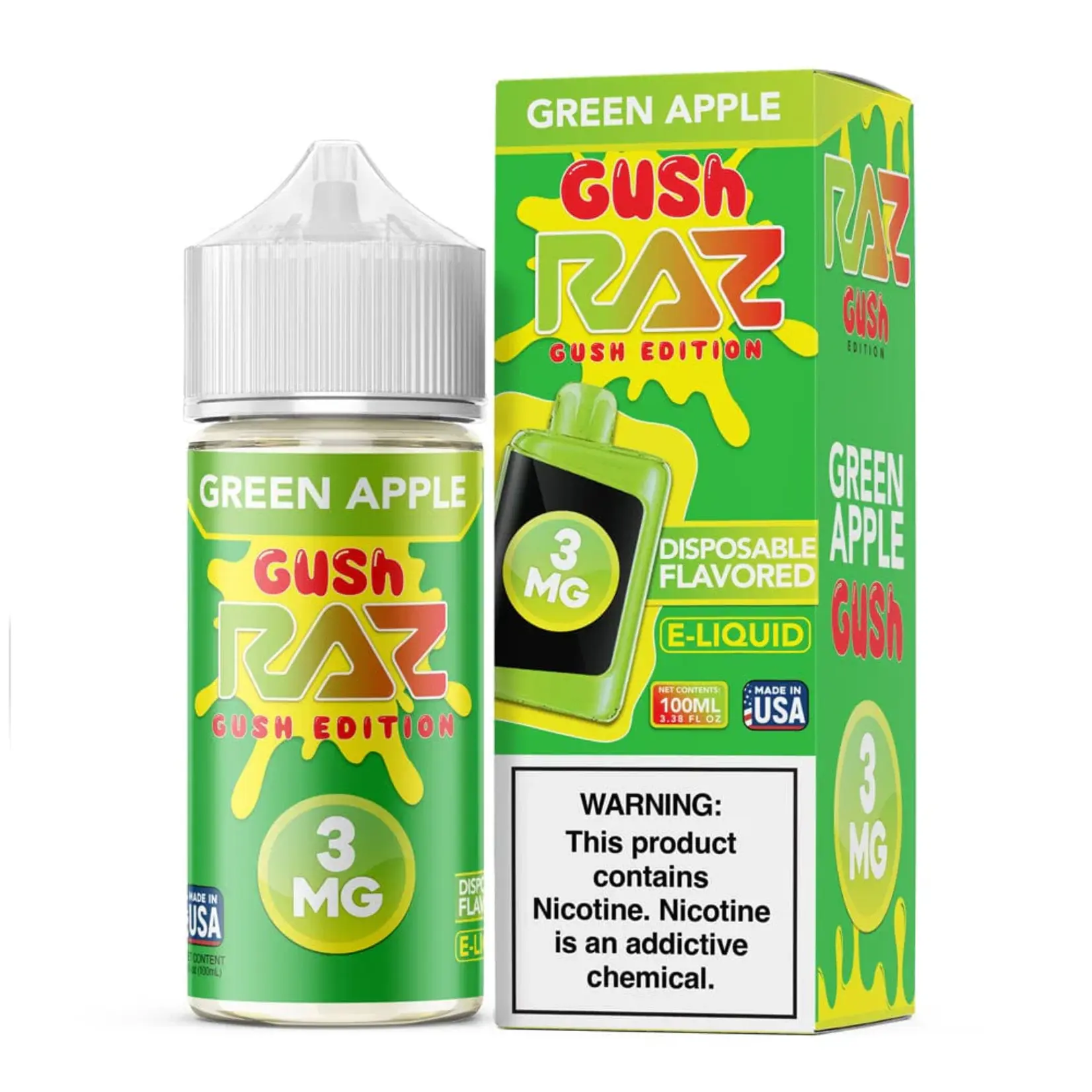 Raz E-Liquid Raz E-Liquid 100ml Green Apple Gush