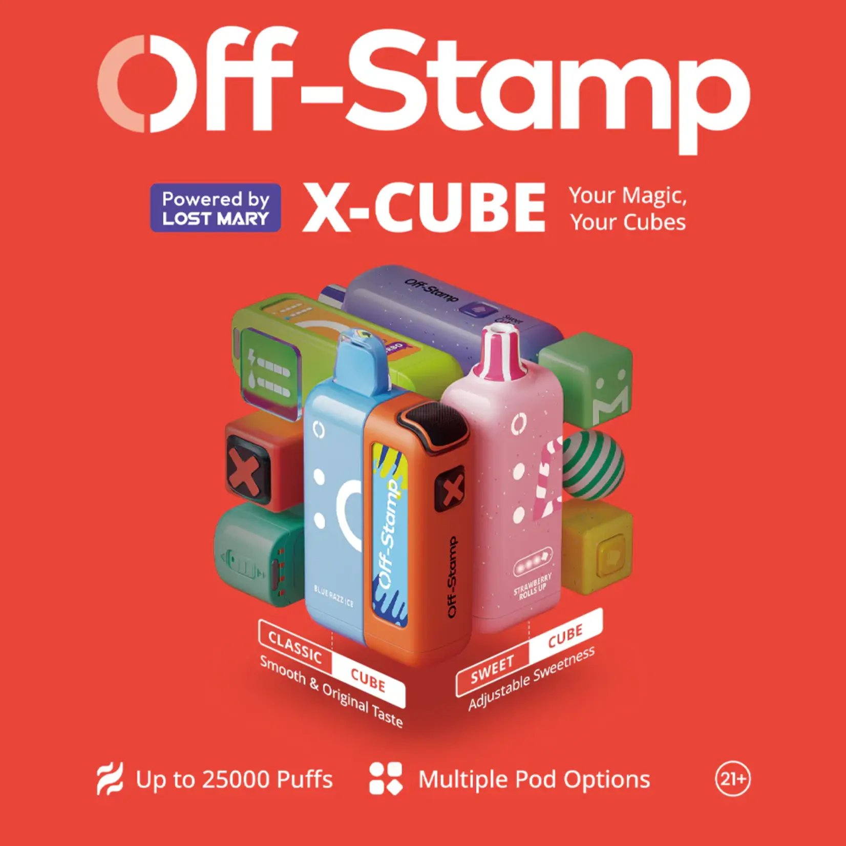 Lost Mary Off-Stamp X-Cube 25k 5% Lost Mary Off-Stamp X-Cube 35k 5% Disposable Crystal Kit