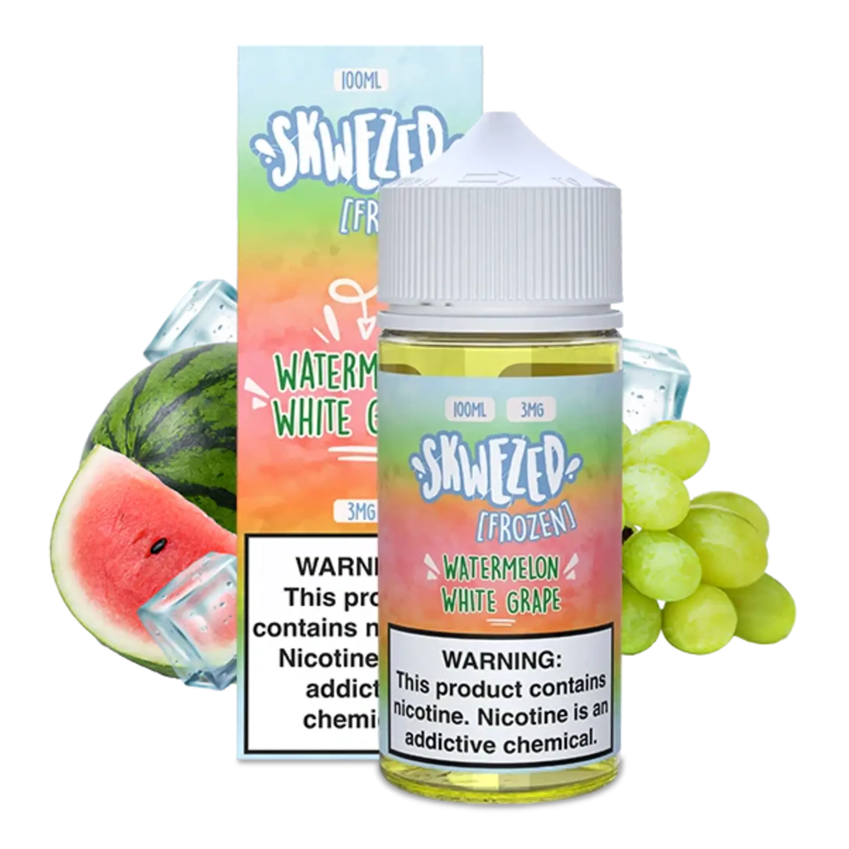 Skwezed Skwezed 100ml Frozen Sparkling Summer Rush (Watermelon White Grape Iced) 0mg