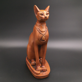 OMEN Extra Large Cat Bast Statue, Wood Finish