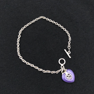 OMEN Good Luck Lavender Jade Heart Bracelet
