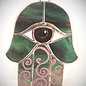 OMEN Stained Glass Hamsa Eye in Green and Purple